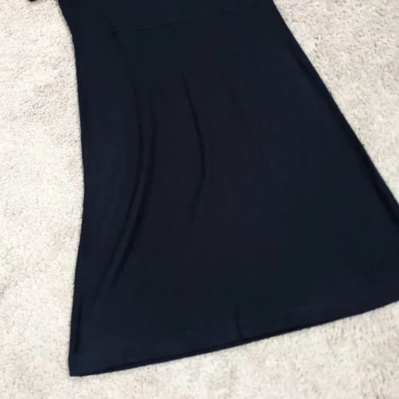 Talbots Tencel Black Short Sleeve Pique Knit Dress Size Medium - Picture 3 of 8